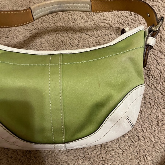 Y2K Coach Lime Green and Leather Soho boho shoulder Bag - Picture 9 of 12